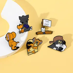 Xz3144 Tom Cat Jerry Chuột Đặc Biệt Huy Chương Dễ Thương Phim Hoạt Hình Phù Hiệu Nút Trâm Pins Cứng Men Anime Áo Sơ Mi Ve Áo Pin Trâm Cài Đồ Chơi
