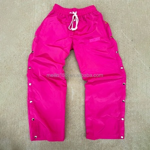 Pantalon de survêtement large en nylon, design personnalisé, polyester de haute qualité, joggers amples en nylon avec boutons - Product Image 2
