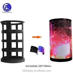 Vendite calde all'aperto flessibile pannello LED P4 curvo video parete esterna 3D video schermo da parete digitale schermo da parete