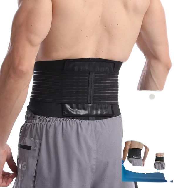 Adjustable Lower Back Brace Support Belt with Lumbar Pad Relief for Back Pain Removable Lumbar Support Straps