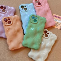 Housse de téléphone portable en TPU pour Iphone 11 12 13 14 15 16 17 Design de bulle d'air de bord de vague créative galvanoplastie et bec d'huile