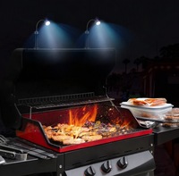 Lampe de travail LED magnétique flexible à col de cygne pour barbecue, camping, réparation automobile, atelier, torche en aluminium, 3 piles AAA