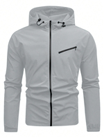 Blouson Bomber Homme Léger et Fin Personnalisable avec Logo, Imperméable et Coupe-Vent, Entièrement Zippé, à Capuche, Idéal pour l'Hiver et l'Automne, Style Décontracté ou de Travail