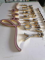 Tablero de letrero led de té de burbujas para exteriores, señalización personalizada, logotipos de acero, tablero de letrero led 3D, marco de aluminio, letrero led para empresas