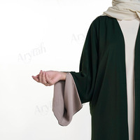 Abaya réversible personnalisée avec poignets contrastants, manches kimono modestes, islamique pour femmes, abaya élégante réversible pour Ramadan Eid