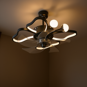 Ventilador de Techo LED con Diseño de Mariposa Moderno, 19.7 Pulgadas, Control Remoto, Regulable, Motor DC Silencioso, para Dormitorio, Sala de Estar, Negro - Product Image 2