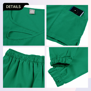 Women's Slim Fit Medical Uniform Scrub Set Moisture Wicking Knitted Hospital Nurse Work Clothes Split Design S XXL - Product Image 2