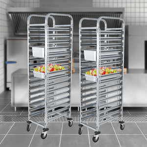 รถเข็นสแตนเลส15ชั้น15ชั้น1/1 GN ถาดดึงอาหารรถเข็นกระทะ GN สำหรับร้านอาหาร - Product Image 4