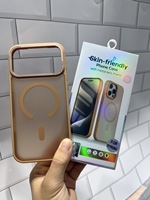 Étui de téléphone magnétique sans fil antichoc de luxe transparent en TPU+PC de haute qualité pour 17 Pro Max 17 Air 16 Pro