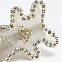 Pince à cheveux Fanxing personnalisée en acétate, forme d'ours ornée de strass, paillettes irisées, style Kawaii, pince requin, mignonne, Y2K, usage quotidien