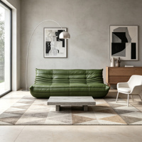 Voxhome Nordisches Grünes Boden-Lazy-Sofa-Set aus Leder und Stoff mit Schwammfüllung für Wohnzimmer, Dropshipping, Vakuumkomprimiert