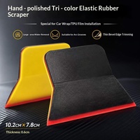 Raclette souple neuve polie à la main en TPU tricolore trapézoïdale invisible pour l'installation de film de protection automobile Modèle K
