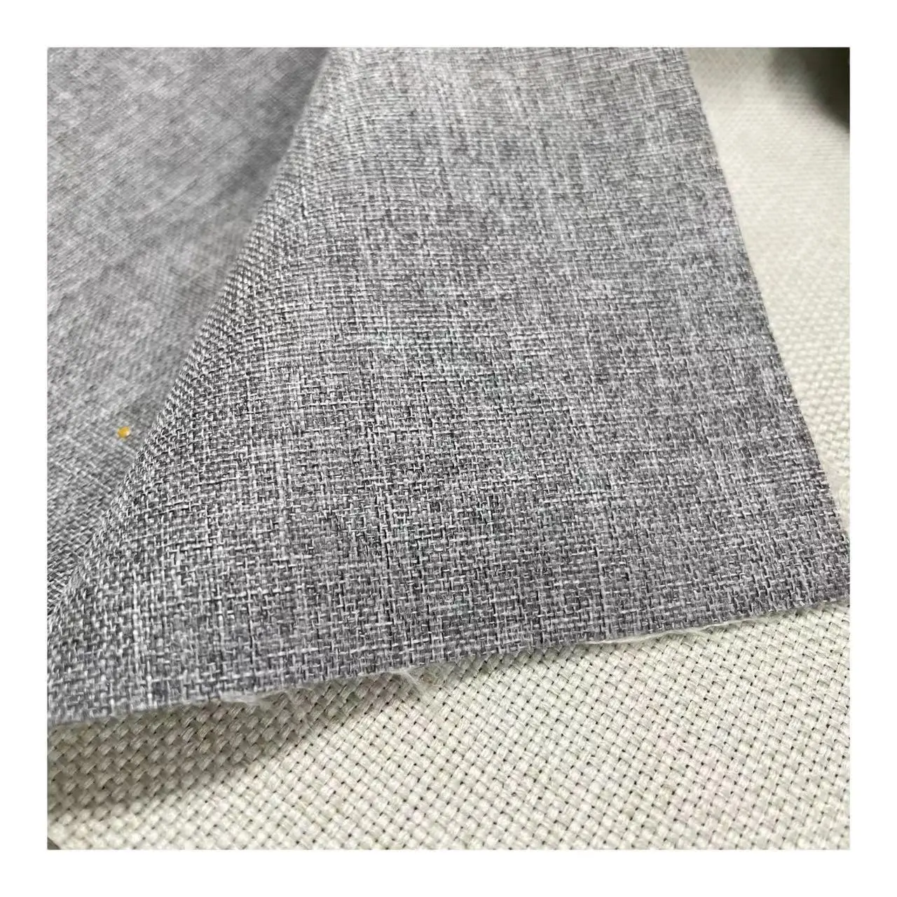 Usine nouveau tissu occultant Super doux développé deux côtés texturé lin Polyester 100% rideau occultant