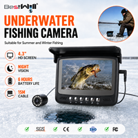 Cámara de Pesca Submarina HD de 4.3 Pulgadas IPS, Cámara Buscadora de Peces, Cámara de Pesca en Hielo con Visión Nocturna Infrarroja