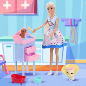 Nouvelle poupée de beauté pour filles Factory 2026 avec chien de compagnie en plastique, 30-50 cm, accessoires de bain et Hayley, jeu de simulation pour docteur et animal de compagnie - Product Image 1