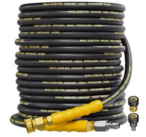 Manguera rociadora de alta presión para lavado de coches con alambre de acero HDPE de goma profesional de 50m al por mayor - Product Image 2