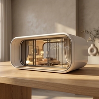 Maison capsule spatiale préfabriquée sur mesure en aluminium et verre, maison modulaire entièrement meublée, bureau habitable pour hôtel, villa