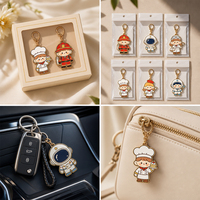 Porte-clés en émail personnalisé, série Vie Professionnelle Mignonne, boîte surprise, dessin animé, porte-clés en métal plaqué or avec boîte, cadeau souvenir pour étudiant