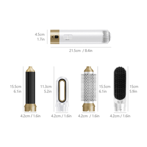 Spazzola <span class=keywords><strong>Asciugacapelli</strong></span> Ionica Professionale 5-in-1 con Testine Intercambiabili <span class=keywords><strong>Pettine</strong></span> ad Aria Calda per Capelli Ricci - Uso Domestico e Alberghiero - Product Image 6