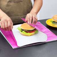 Emballage de hamburger imprimé personnalisé en papier d'aluminium pour aliments, film isolant en aluminium, film isolant en nid d'abeille