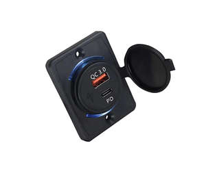 Chargeur de voiture modifié à double port 20W Type-C + Type-A pour voiture, moto, camping-car, bateau, VTT, camion - Product Image 1