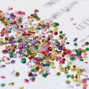 Sáng Bóng Đầy Màu Sắc Kim Cương Pha Lê Mini Zircon Hình Trái Tim Nước Drop Vuông Hỗn Hợp Màu Sắc Kim Cương Móng Tay Nghệ Thuật Rhinestone Trang Trí - Product Image 3