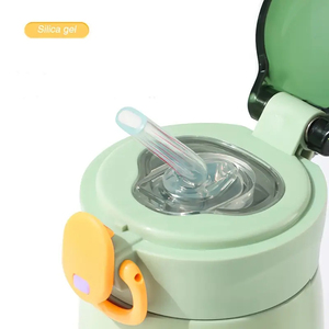 Bouteille d'eau isotherme en acier inoxydable avec logo personnalisé, bouteille d'eau isotherme avec couvercle et paille - Product Image 6