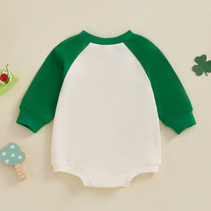 Infant Baby Girl Boy Saint <strong>Patrick</strong> <strong>s</strong> <strong>Day</strong> <strong>Outfit</strong> Wee Little Hooligan Bubble Romper Newborn Patchwork Playsuit - Product Image 3