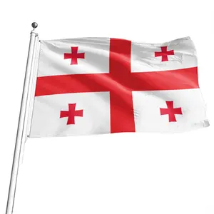 热卖定制国旗150x90cm格鲁吉亚国旗150格鲁吉亚国旗3x5ft聚酯横幅交付格鲁吉亚