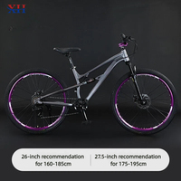 Vélo de Montagne Tout-Terrain 27,5 en Alliage d'Aluminium à Suspension Arrière, Vélo VTT à Vitesse Variable avec Amortisseur – Vente Directe Usine
