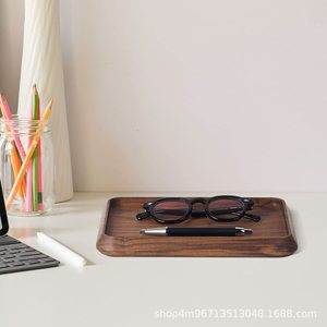 Plateau de présentation de bijoux en bois massif pour l'organisation du bureau avec rangement pour montres et téléphones - Product Image 5
