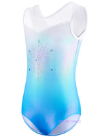 Vente flash : justaucorps de danse et de gymnastique pour filles, enfants, en spandex bleu avec strass, mignons, pour la glace et la neige