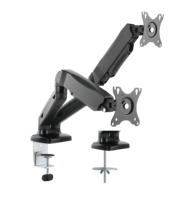 Double support de moniteur, support de bureau pivotant Vesa à ressort réglable avec Base de montage d'œillets à pince C pour 17 à 27 Inc