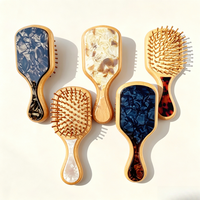 Newyeah OEM Brosse à cheveux de luxe en acétate écaille de tortue, mini brosse démêlante pour massage du cuir chevelu, cadeau pour femme, vente en gros