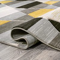Tapis de couloir intérieur géométrique rétro à motifs diamants, moderne et transitoire, facile à nettoyer, anti-chute de poils