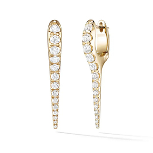 CANNER Pendientes de Aro de Plata de Ley 925 con Zirconia Cúbica y Púas, Estilo Hip Hop de Lujo, Vintage 18K - Product Image 1