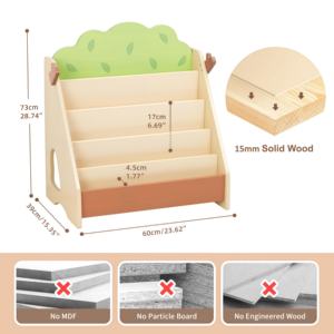 Support de <span class=keywords><strong>livre</strong></span> en bois <span class=keywords><strong>Montessori</strong></span> pour tout-petit, bébé, chambre d'enfant, bibliothèque, organisateur, rangement, armoire pour enfants, ensemble de meubles - Product Image 3
