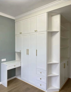 <span class=keywords><strong>Suite</strong></span> di Mobili Integrati Salvaspazio - Combinazione di Armadio, Scrivania e Scaffali - Product Image 4