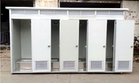 TOPPRE Toilettes préfabriquées modulaires portables pour compostage, cabines WC publiques prêtes à l'emploi, colorées et avec douche, à vendre