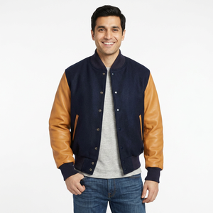 Chaqueta Varsity Personalizable con Letras, Nueva Llegada 2026, Transpirable, Clásica, con Botones, Chaqueta Universitaria de Béisbol para Hombre - Product Image 1