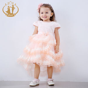 Vestidos <span class=keywords><strong>de</strong></span> encaje Vintage con mangas abullonadas para niñas, ropa <span class=keywords><strong>de</strong></span> encaje a rayas con mangas abullonadas, trajes <span class=keywords><strong>de</strong></span> boda para niñas, vestidos <span class=keywords><strong>de</strong></span> fiesta <span class=keywords><strong>de</strong></span> desfile en capas, ropa <span class=keywords><strong>de</strong></span> cola <span class=keywords><strong>de</strong></span> bebé - Product Image 1