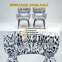 Chaise de salle à manger légère de luxe sur mesure Fauteuil en tissu à motif léopard