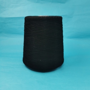Độ Bền Cao Pha Tạp Nhuộm Poly 21S Virgin <span class=keywords><strong>Black</strong></span> <span class=keywords><strong>Polyester</strong></span> Spun Sợi Với Vòng Quay - Product Image 2