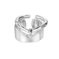 ICEBELA Vente en gros de bagues ouvertes empilables en argent sterling 925 plaqué métal lourd avec finition brillante pour femme