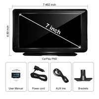 Écran stéréo de voiture portable sans fil 7'' avec Carplay Android Auto, autoradio, lecteur MP5, Bluetooth, FM, électronique automobile