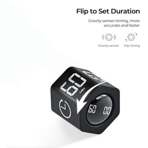 Minuteur de compte à rebours rotatif manuel à six faces avec affichage LED, alarme pour enfants, cube de gestion du temps Pomodoro pour étudiants, minuteur à gravité, écologique et portable - Product Image 2