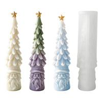 Moule à bougie en silicone Père Noël et sapin de Noël, antiadhésif, facile à démouler, pour bougies parfumées DIY, décoration de table de Noël