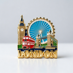 Aimants de réfrigérateur personnalisés avec logo, découpés, métalliques, souvenirs touristiques, aimants 3D en métal, souvenirs touristiques - Product Image 1