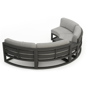 Rundes Gartensofa-Set mit Aluminium rahmen für die Außen terrasse Hotel Villa Draußen - Product Image 6