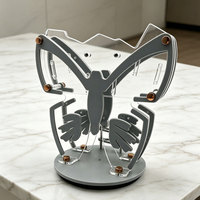 Bloc à couteaux en acrylique en forme de papillon avec accents dorés, organisateur et décoration créatifs pour la cuisine, idéal pour les couteaux de chef
